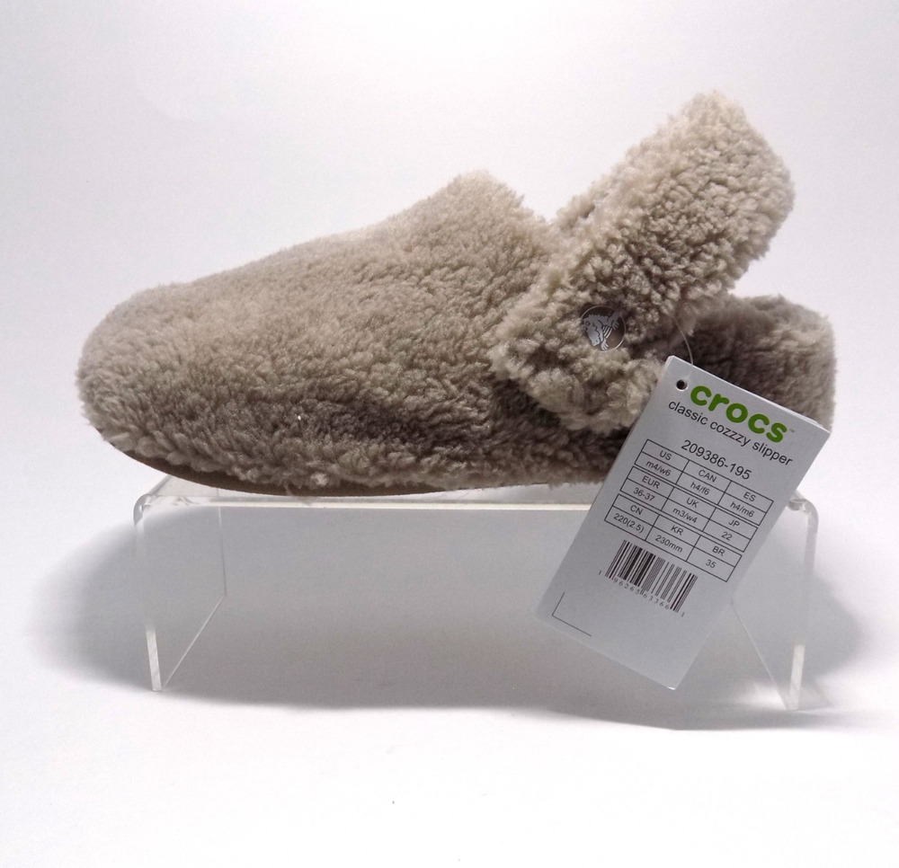 Crocs Classic Cozy Slippers- Color Mushroom- Men's Size 4 or Women's 6- New
